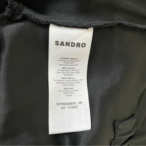 SANDRO Clarance Crossover Midi Dress - Excellent Pre-Owned, Black, 34 / 0 / XS - Picture 8 of 15